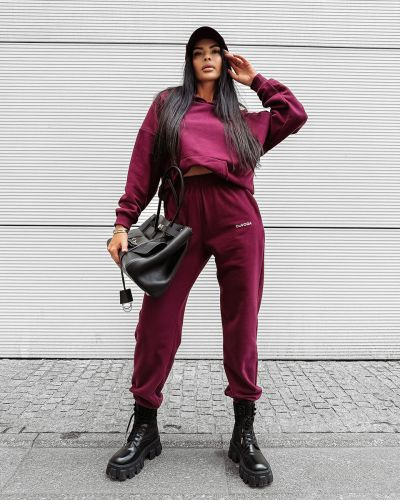 Komplet damski OLAVOGA DEWFALL 2025 burgund - FashionPlace - 2