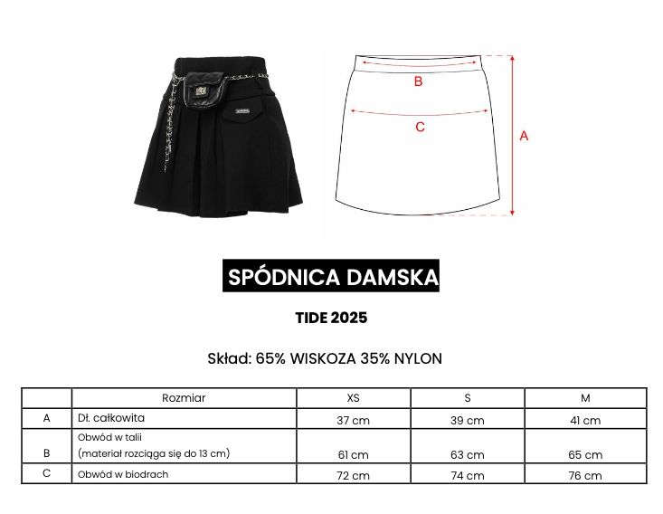 Spódnica OLAVOGA TIDE 2025 czerń