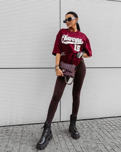 T-shirt damski OLAVOGA BULLYS 2025 burgund - FashionPlace - 3