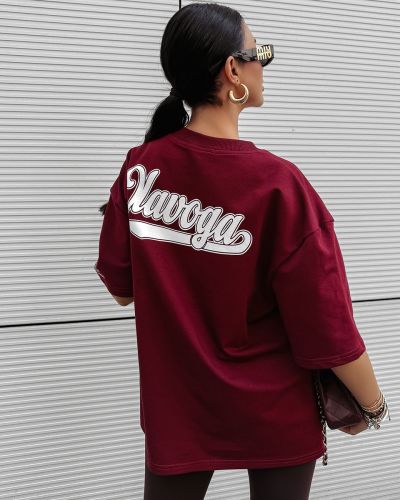 T-shirt damski OLAVOGA BULLYS 2025 burgund - FashionPlace - 4