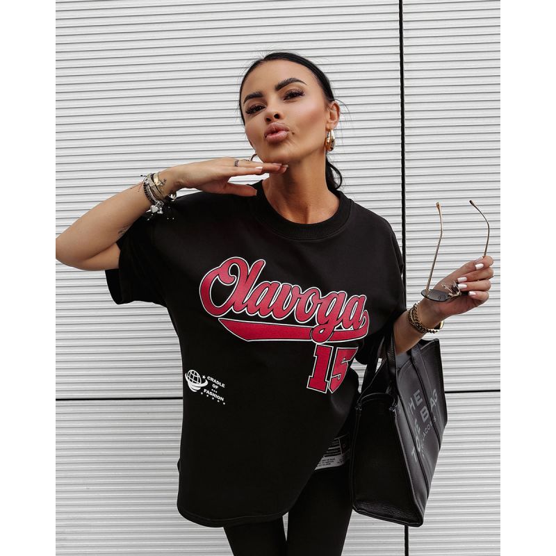 T-shirt damski OLAVOGA BULLYS 2025 czerń - FashionPlace - 1