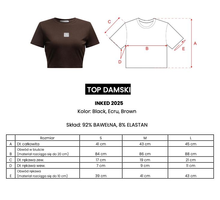 Top damski OLAVOGA INKED 2025 czerń
