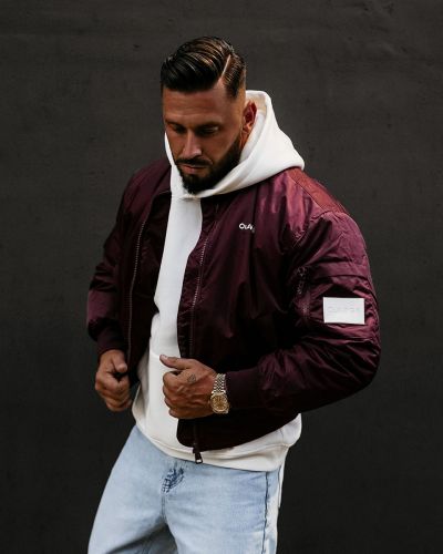 Kurtka męska OLAVOGA WOOLY 2025 burgund - FashionPlace - 1