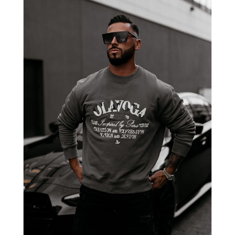 Bluza męska OLAVOGA VIROUS 2025 grafit - FashionPlace - 1