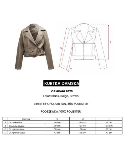 Kurtka damska OLAVOGA CAMPANI 2025 brąz - FashionPlace - 5