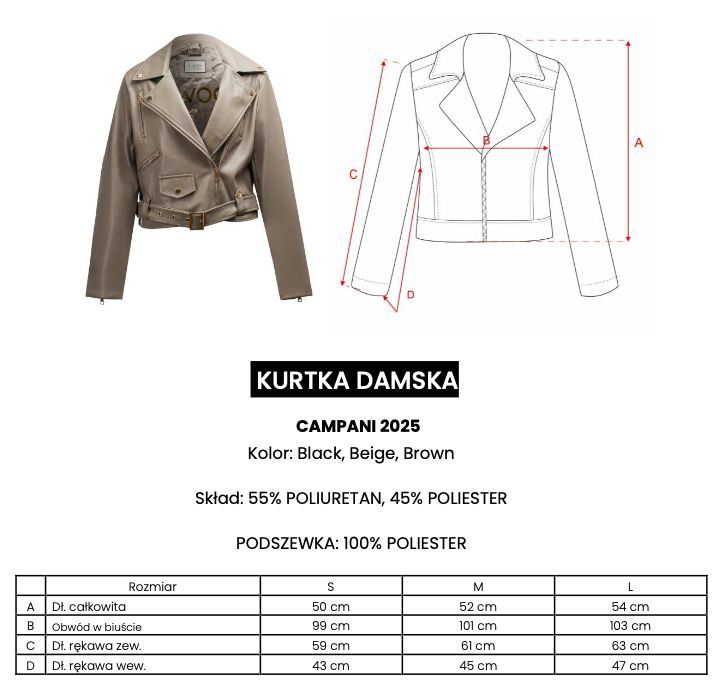 Kurtka damska OLAVOGA CAMPANI 2025 brąz