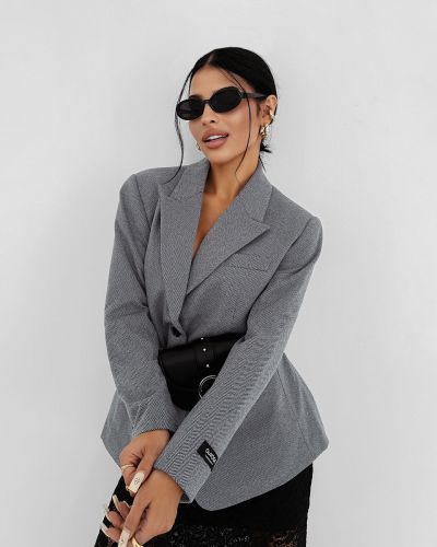 Marynarka damska OLAVOGA ZITAL 2025 ciemny szary - FashionPlace - 2