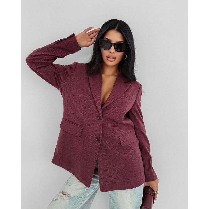 Marynarka damska OLAVOGA ZITAL 2025 burgund - FashionPlace - 1