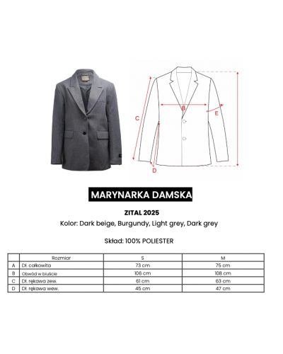 Marynarka damska OLAVOGA ZITAL 2025 ciemny beż - FashionPlace - 5