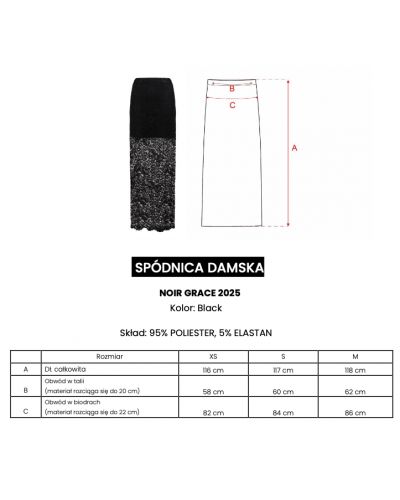 Spódnica damska OLAVOGA NOIR GRACE 2025 czerń - FashionPlace - 6