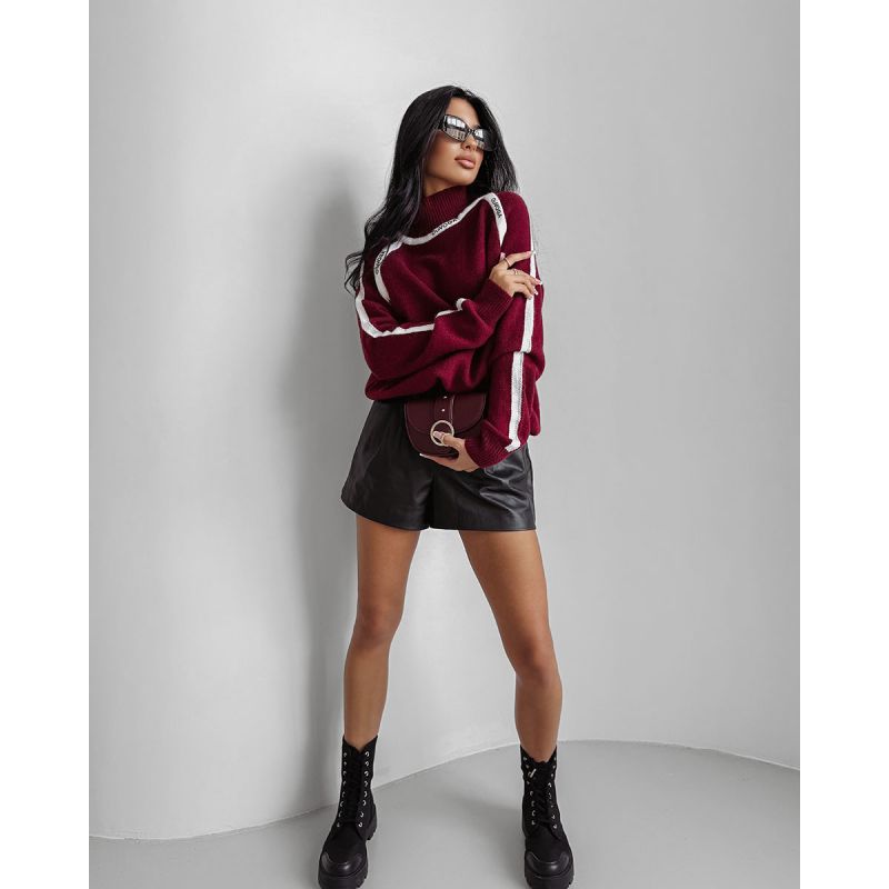 Sweter damski OLAVOGA WINTOR 2025 burgund - FashionPlace - 1