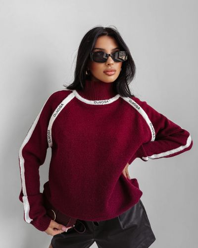 Sweter damski OLAVOGA WINTOR 2025 burgund - FashionPlace - 2