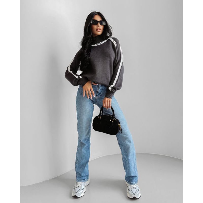 Sweter damski OLAVOGA WINTOR 2025 szary - FashionPlace - 1