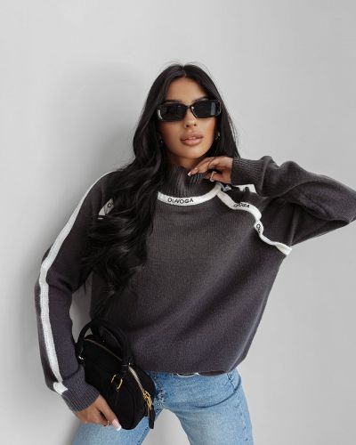 Sweter damski OLAVOGA WINTOR 2025 szary - FashionPlace - 3