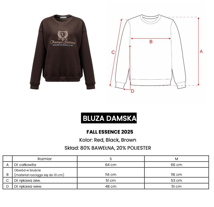 Bluza damska OLAVOGA FALL ESSENCE 2025 brąz