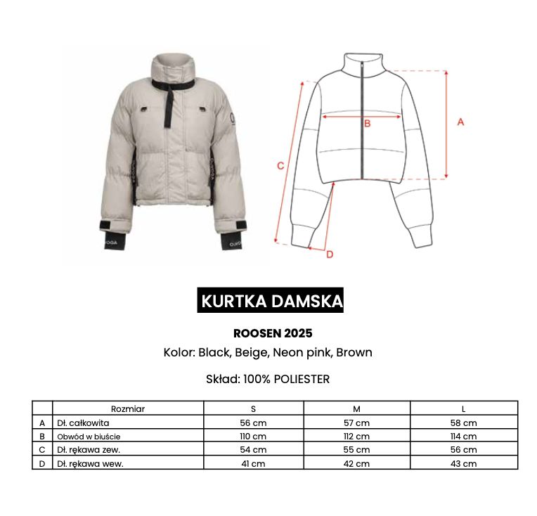 Kurtka damska OLAVOGA ROOSEN 2025 czerń
