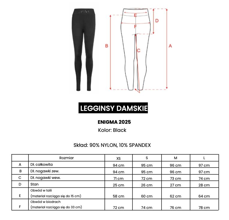 Legginsy OLAVOGA ENIGMA 2025 czerń