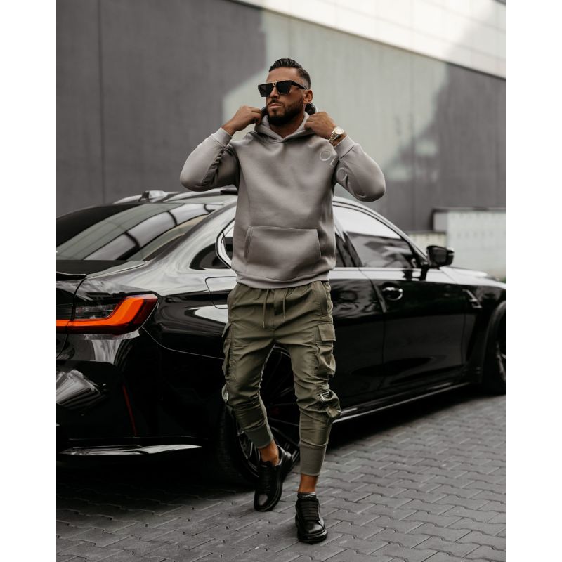 Bluza męska OLAVOGA ZAER 2025 szara - FashionPlace - 1