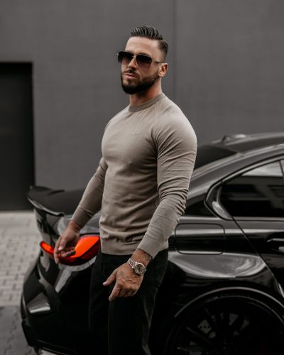 Sweter męski OLAVOGA MEW 2025 beż - FashionPlace - 2
