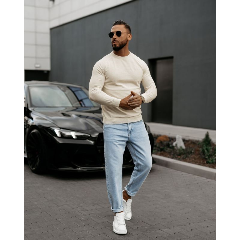 Sweter męski OLAVOGA MEW 2025 ecru - FashionPlace - 1