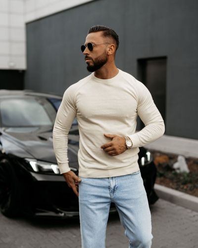 Sweter męski OLAVOGA MEW 2025 ecru - FashionPlace - 2