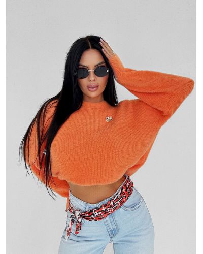 Sweter damski OLAVOGA AURAMISU 2025 pomarańcz - FashionPlace - 4