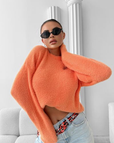 Sweter damski OLAVOGA AURAMISU 2025 pomarańcz - FashionPlace - 6