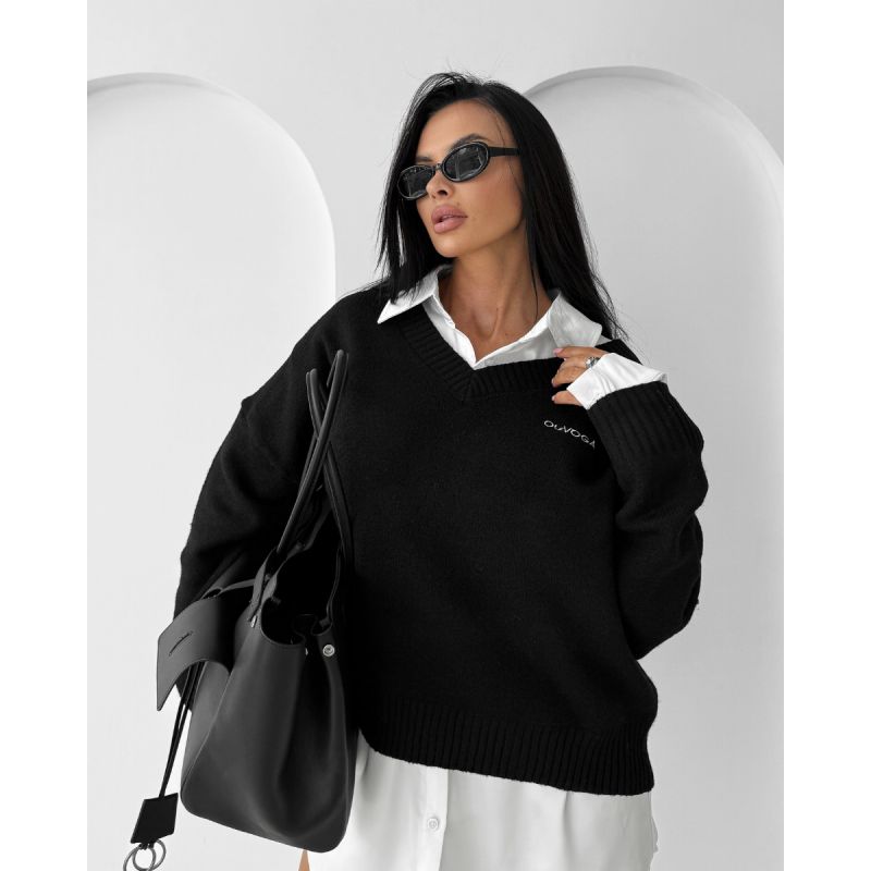 Sweter damski OLAVOGA ZOTO 2025 czerń - FashionPlace - 1