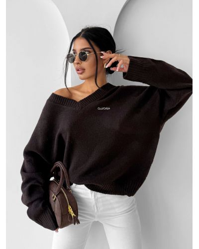 Sweter damski OLAVOGA ZOTO 2025 brąz - FashionPlace - 4