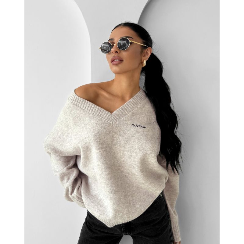 Sweter damski OLAVOGA ZOTO 2025 beż - FashionPlace - 1