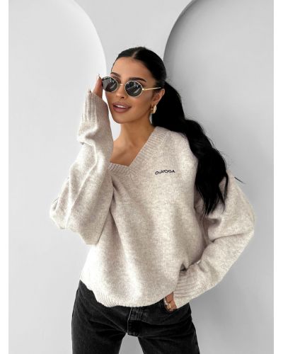 Sweter damski OLAVOGA ZOTO 2025 beż - FashionPlace - 2