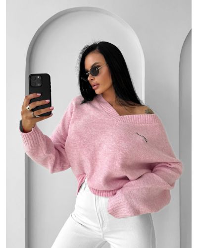 Sweter damski OLAVOGA ZOTO 2025 baby pink - FashionPlace - 2