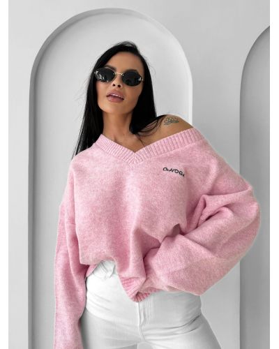 Sweter damski OLAVOGA ZOTO 2025 baby pink - FashionPlace - 3