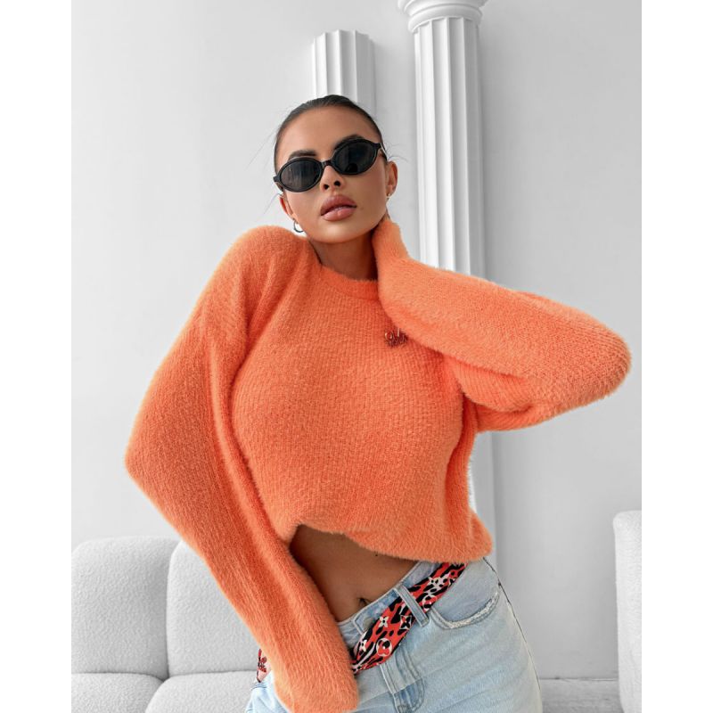 Sweter damski OLAVOGA AURAMISU 2025 pomarańcz - FashionPlace - 7