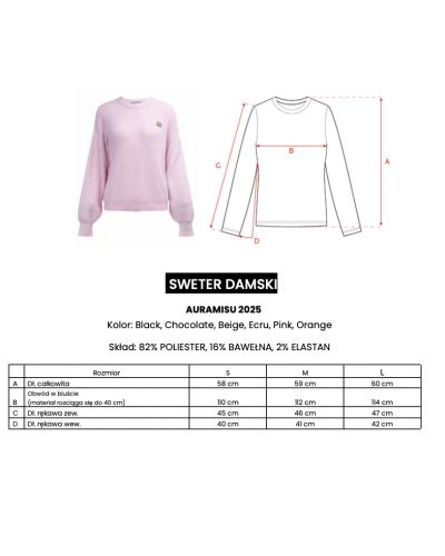 Sweter damski OLAVOGA AURAMISU 2025 pomarańcz - FashionPlace - 8
