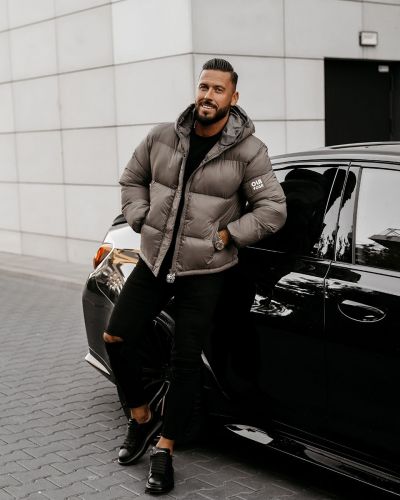 Kurtka męska OLAVOGA CASTE 2025 brąz - FashionPlace - 1