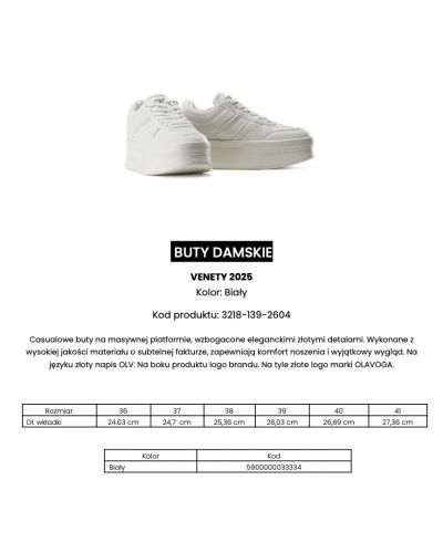 Buty damskie OLAVOGA VENETY 2025 białe - FashionPlace - 5