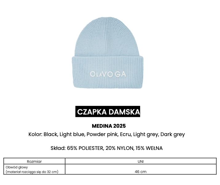 Czapka damska OLAVOGA MEDINA 2025 pudrowy róż