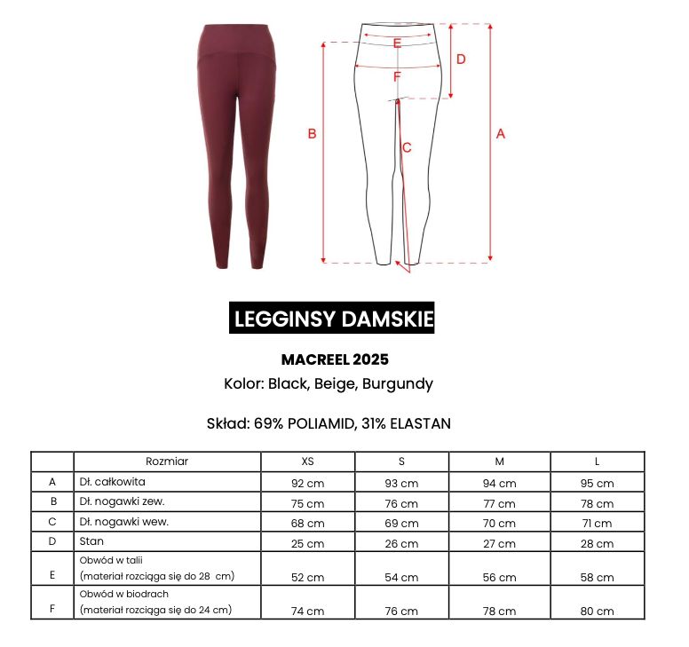 Legginsy OLAVOGA MACREEL 2025 czerń