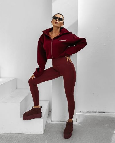 Bluza damska OLAVOGA CREATIVA 2025 burgund - FashionPlace - 3