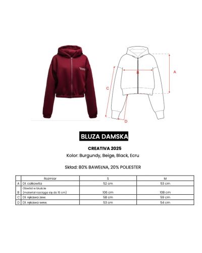 Bluza damska OLAVOGA CREATIVA 2025 burgund - FashionPlace - 4