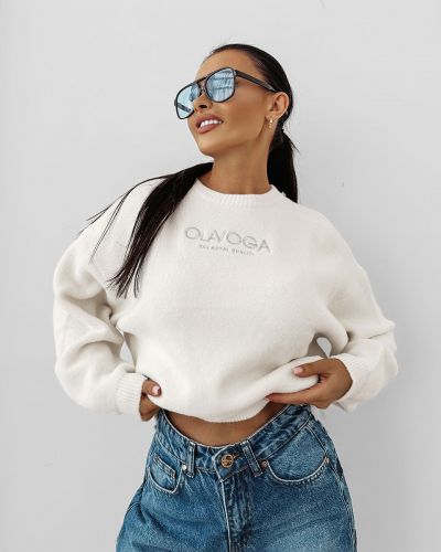 Sweter damski OLAVOGA DELIA 2025 ecru - FashionPlace - 1