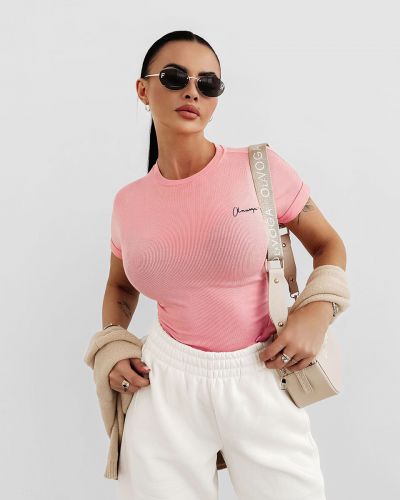 T-shirt damski OLAVOGA BASIC FIOERY 2025 coral - FashionPlace - 2