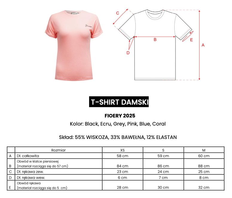 T-shirt damski OLAVOGA BASIC FIOERY 2025 coral