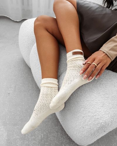 Skarpetki damskie OLAVOGA TOLEDO 2025 ecru - FashionPlace - 1