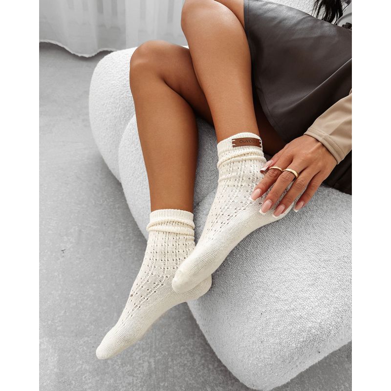 Skarpetki damskie OLAVOGA TOLEDO 2025 ecru - FashionPlace - 1