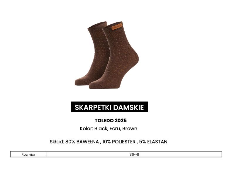 Skarpetki damskie OLAVOGA TOLEDO 2025 ecru