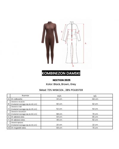Kombinezon damski OLAVOGA NEXTION 2025 brąz - FashionPlace - 5