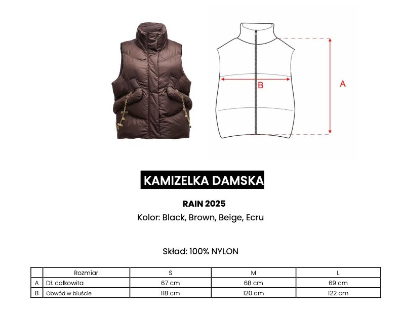 Kamizelka damska OLAVOGA RAIN 2025 ecru