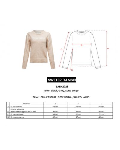 Sweter damski OLAVOGA ZAIO 2025 czerń - FashionPlace - 4